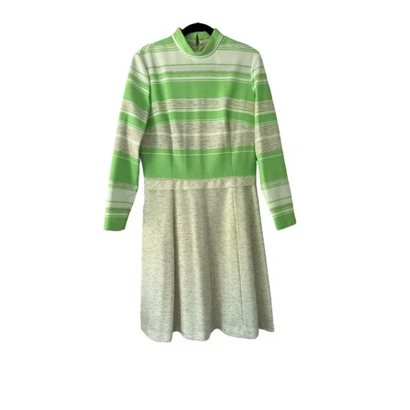 1960s Vintage Mod Striped Dress and Vest Coord Set - Picture 5 of 5